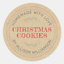 Rustic Homemade Christmas Cookies Kraft Paper