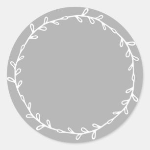 Rustic Homemade Concrete Grey Write On Classic Round Sticker