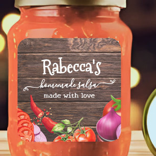 Rustic Homemade Custom Salsa Label
