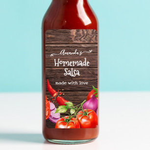 Rustic Homemade Custom Salsa Label
