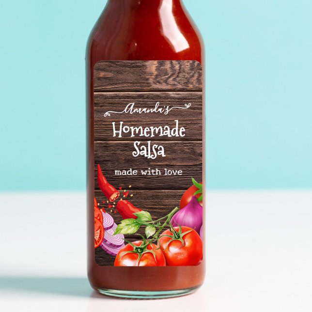 Rustic Homemade Custom Salsa Label (Creator Uploaded)