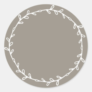 Rustic Homemade Felted Wool Grey Write On Classic Round Sticker