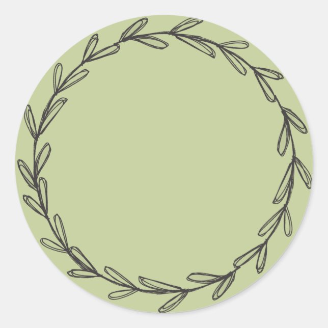 Rustic Homemade Green Jar/spice write on   Classic Round Sticker (Front)