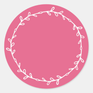 Rustic Homemade Hot Pink Write On Classic Round Sticker
