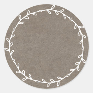 Rustic Homemade Jam Canning Kraft Paper Write On Classic Round Sticker