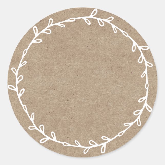 Rustic Homemade Jam Canning Kraft Paper Write On Classic Round Sticker (Front)