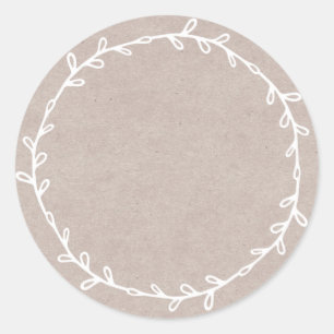 Rustic Homemade Jam Canning Kraft Paper Write On Classic Round Sticker