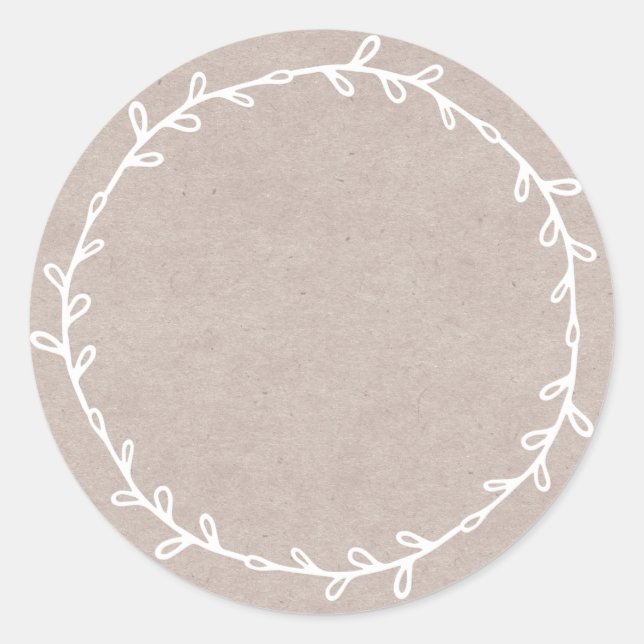 Rustic Homemade Jam Canning Kraft Paper Write On Classic Round Sticker (Front)
