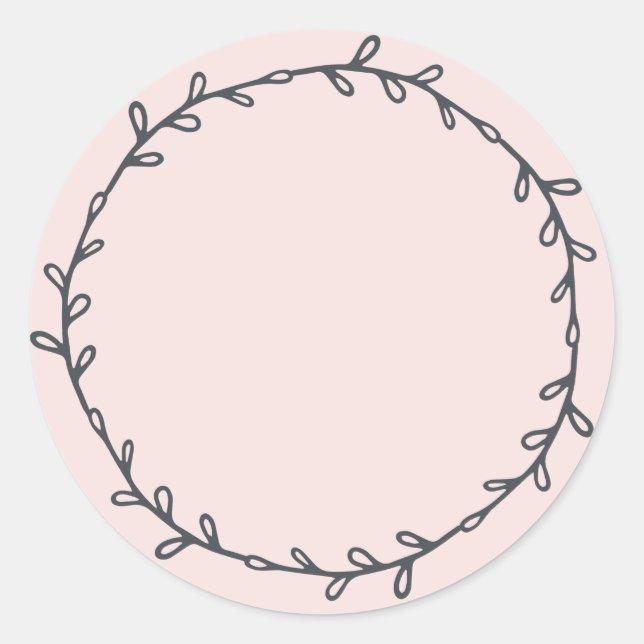 Rustic Homemade Jam Canning Pastel Pink Write On Classic Round Sticker (Front)