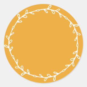 Rustic Homemade Jam Canning Yellow Write On Classic Round Sticker
