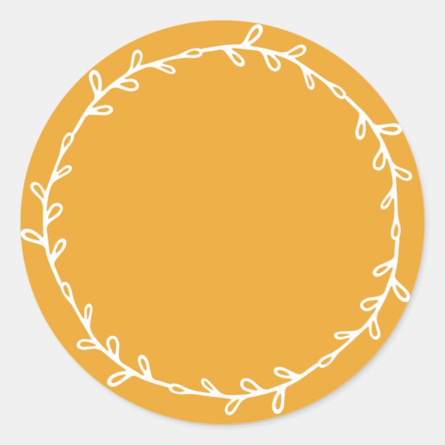 Rustic Homemade Jam Canning Yellow Write On Classic Round Sticker (Front)