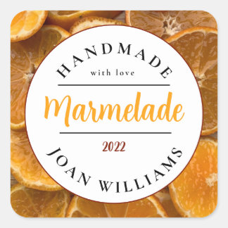 Rustic Homemade Marmelade Square Sticker