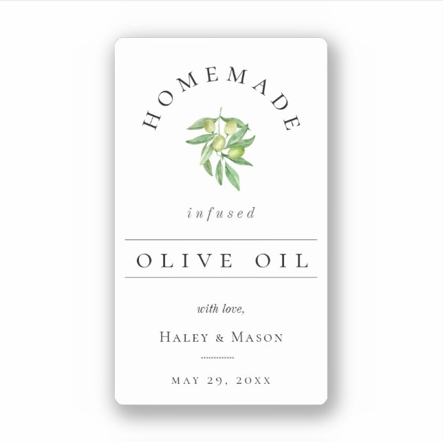 Rustic Homemade Olive Oil Label (Front)
