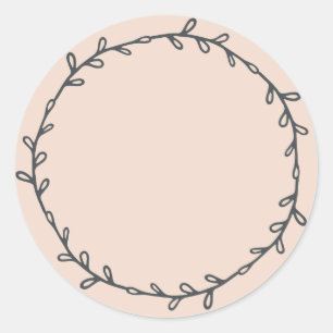 Rustic Homemade Pastel Pink Write On Classic Round Sticker