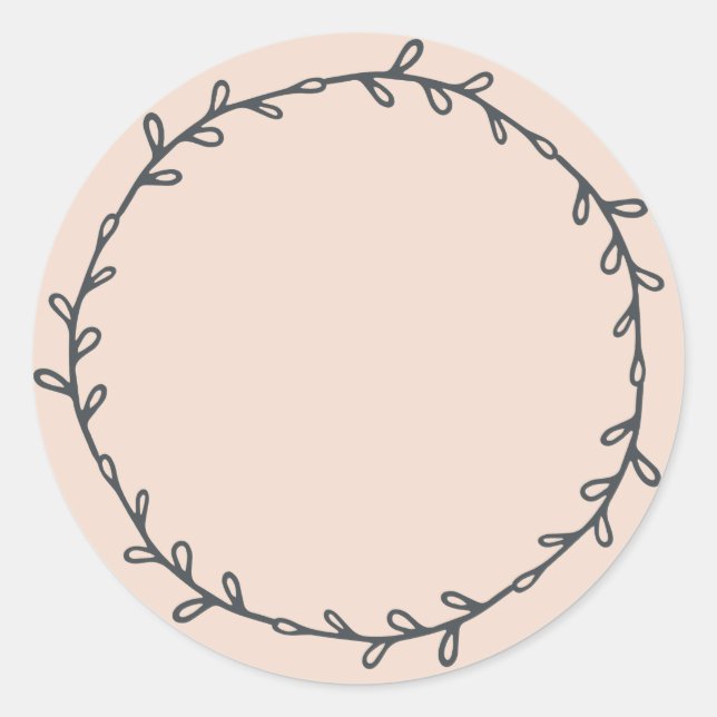 Rustic Homemade Pastel Pink Write On Classic Round Sticker (Front)