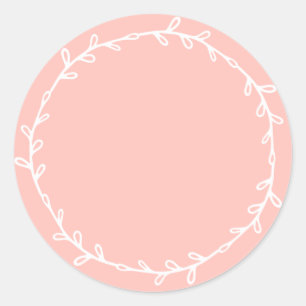 Rustic Homemade Pastel Pink Write On Classic Round Sticker