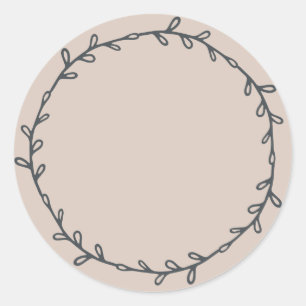 Rustic Homemade Pastel Purple Write On Classic Round Sticker
