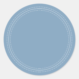 Rustic Homemade Simple Dusk Blue Write On Classic Round Sticker