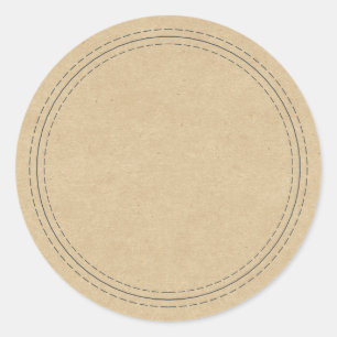 Rustic Homemade Simple Kraft Paper Write On Classic Round Sticker