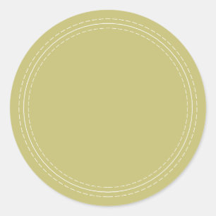 Rustic Homemade Simple Olive Green Write On Classic Round Sticker