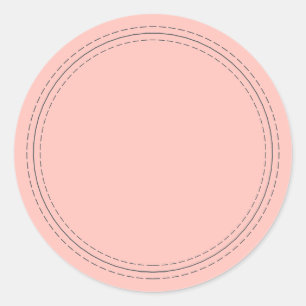 Rustic Homemade Simple Pastel Pink Write On Classic Round Sticker