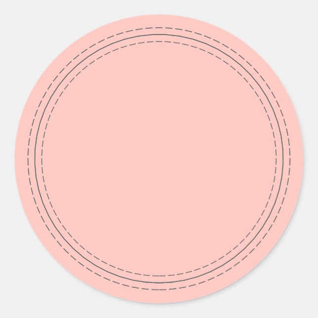 Rustic Homemade Simple Pastel Pink Write On Classic Round Sticker (Front)