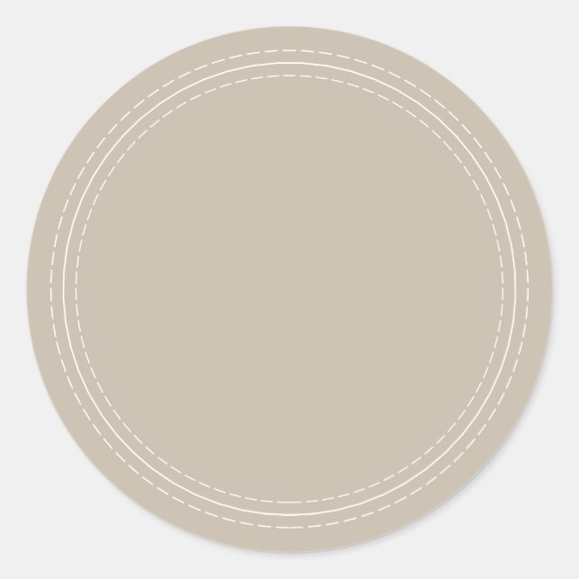 Rustic Homemade Simple Pebble Grey Write On Classic Round Sticker (Front)