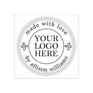 Rustic Homemade Small Business Logo Rubber Stamp