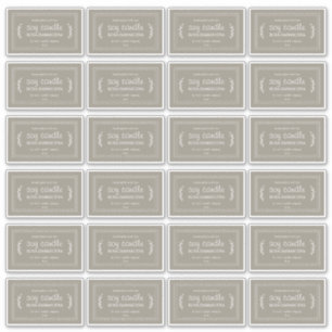 Rustic Homemade Soy Candle Labels 24x Grey