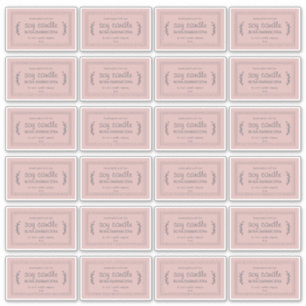Rustic Homemade Soy Candle Labels 24x Silver Pink
