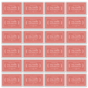 Rustic Homemade Soy Candle Labels 24x Warm Red