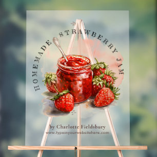 Rustic Homemade Strawberry Jam Farmers Market Acrylic Sign