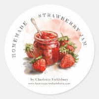 Rustic Homemade Strawberry Jam Jar Canning Label