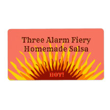 Rustic Homemade Three Alarm Hot Salsa Jar Label 