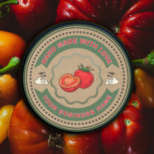 Rustic Homemade Tomato Sauce Craft Paper Classic Round Sticker