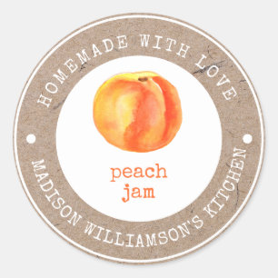 Rustic Homemade with Love    Peach Jam  Label