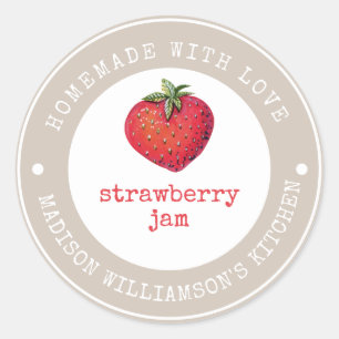 Rustic Homemade with Love    Strawberry Jam Label