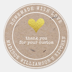Rustic Homemade with Love Thank you Label