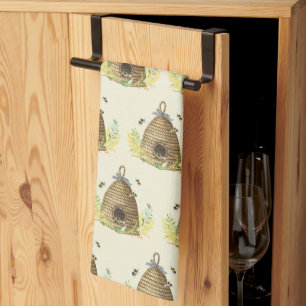 Rustic Honey bee Hive  Tea Towel