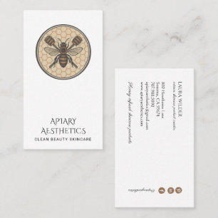 Rustic Honey Bee Logo Skincare Products Business Card
