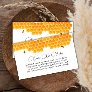 Rustic Honey Bumblebee Boy Books For Baby Shower Enclosure Card