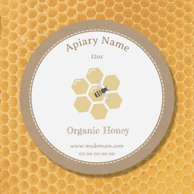 Rustic Honey Jar Label Sticker for Beekeeper (Rustic Honey Jar Label)