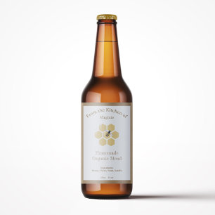 Rustic Honey or Mead Bottle Label Sticker