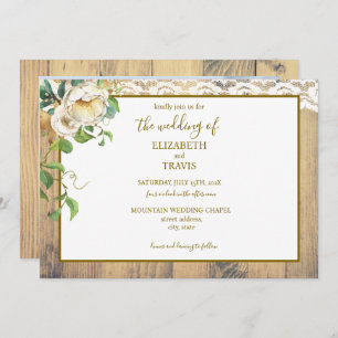 Rustic Honeyed Pine Wedding Invitation