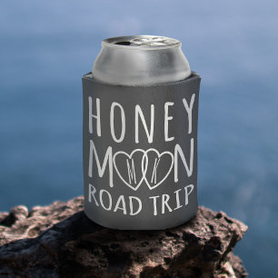 Rustic Honeymoon Road Trip Heart Can Cooler