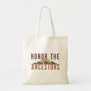 Rustic Honour the Ancestors with Sun and Mountain Tote Bag