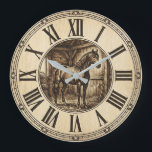Rustic Horse Barn Wall Clock | Farmhouse Decor<br><div class="desc">Bring the timeless spirit of the stable into your home with this stunning rustic horse barn wall clock that celebrates the beauty of equestrian living. 🐴 Featuring a detailed horse standing proudly in a wooden barn with hay bales, all crafted on a warm wood-look design with Roman numerals and an...</div>