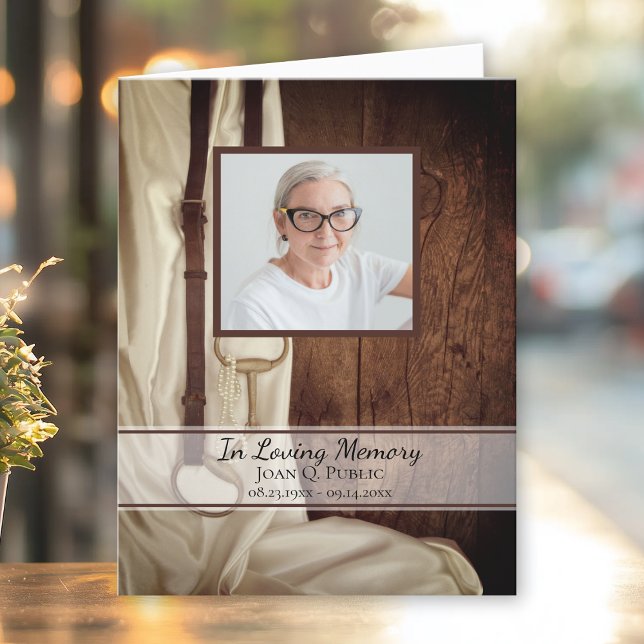 Rustic Horse Bit Western Funeral Memorial Sympathy Thank You Card (Creator Uploaded)