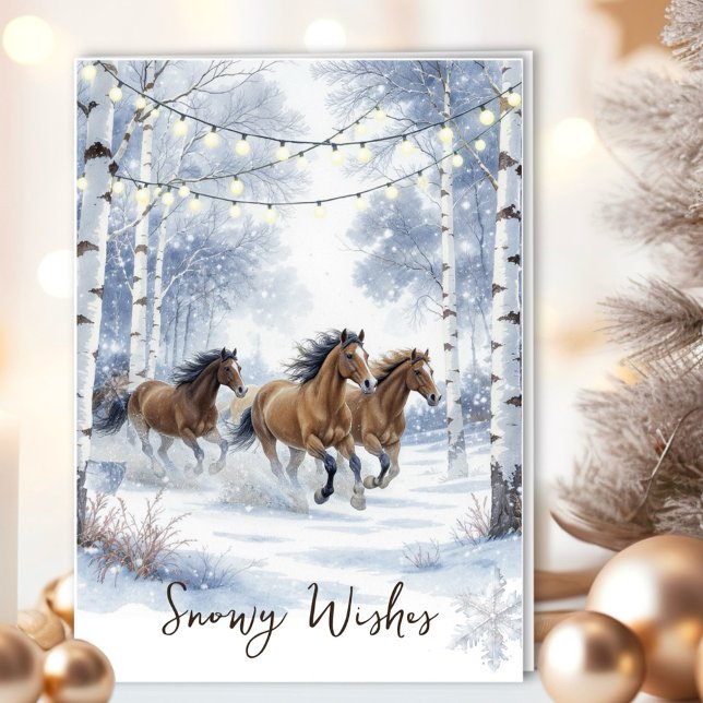 Rustic Horse Christmas Card (Send enchanting holiday wishes with this magical Christmas design!
)