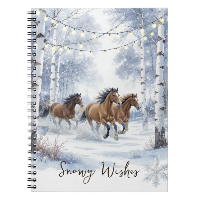 Rustic Horse Christmas  Notebook (Front)